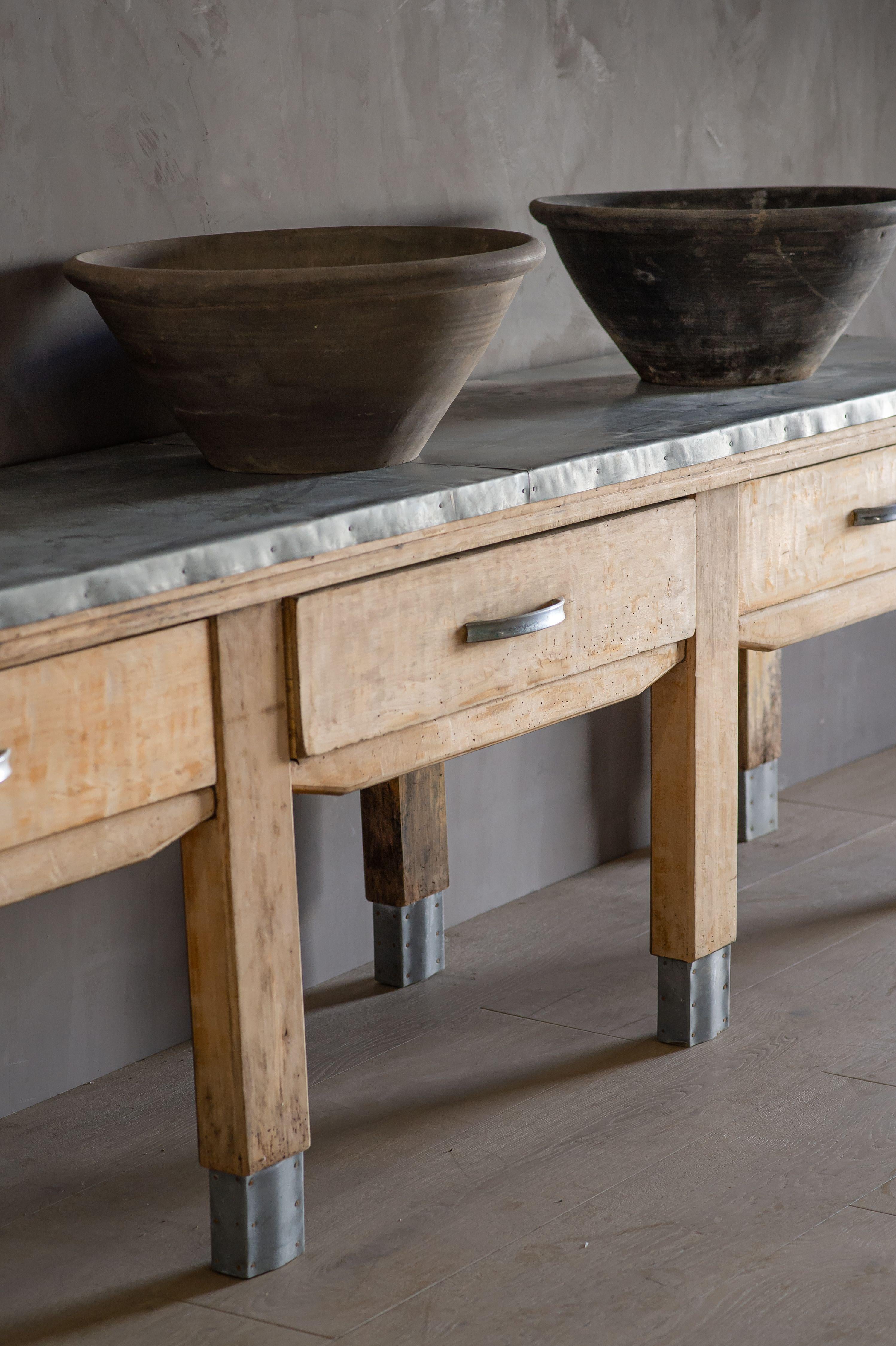 Early 20th Century French Table With Zinc Top 3