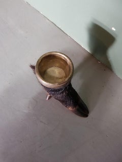 Early 20th Century French Taxidermy of a Wild Pig Leg with Cup Holder