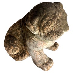 Early 20th Century French Terracotta Bulldog Garden Sculpture