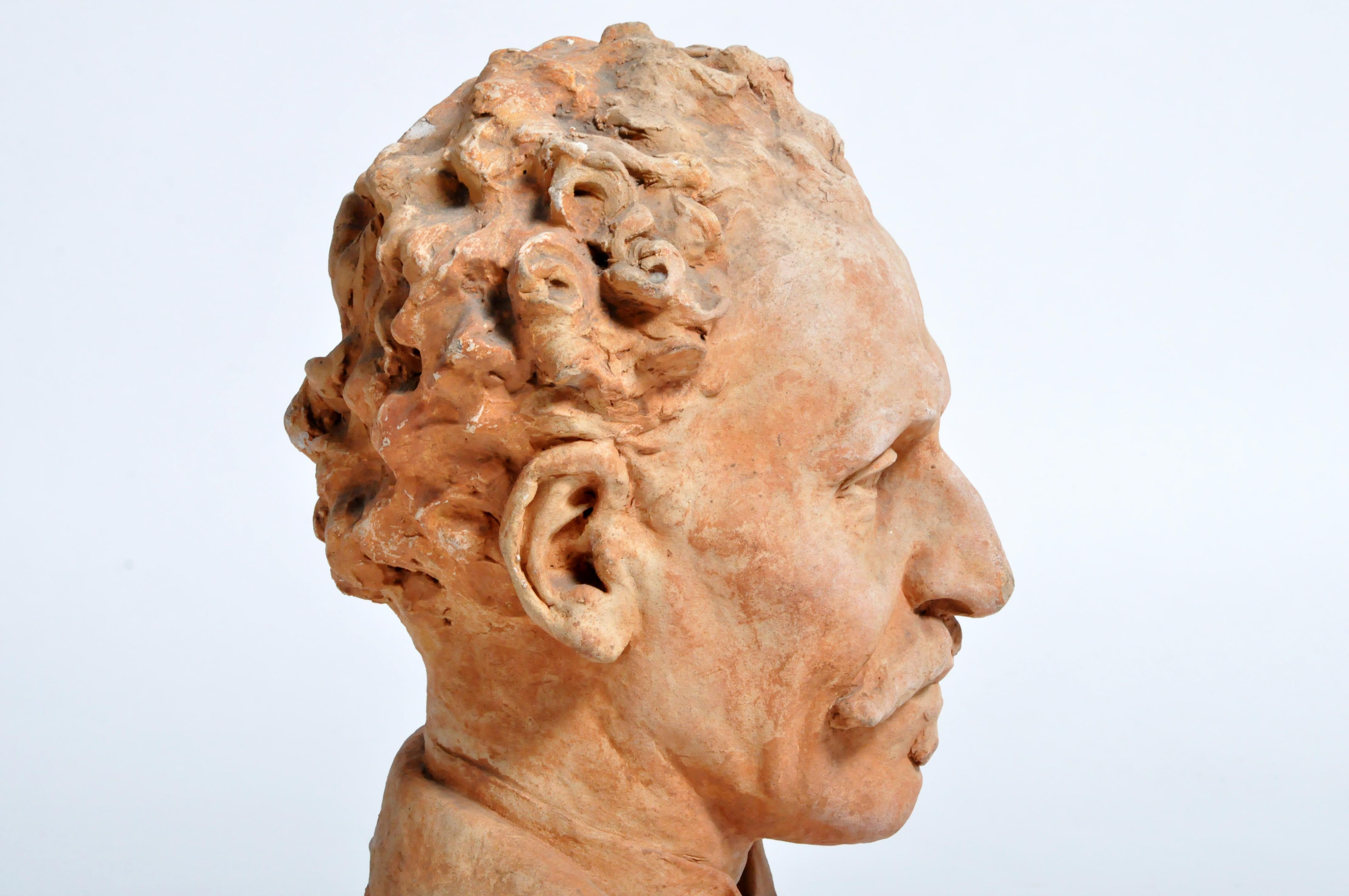 Early 20th Century French Terracotta Bust of a Gentleman 9