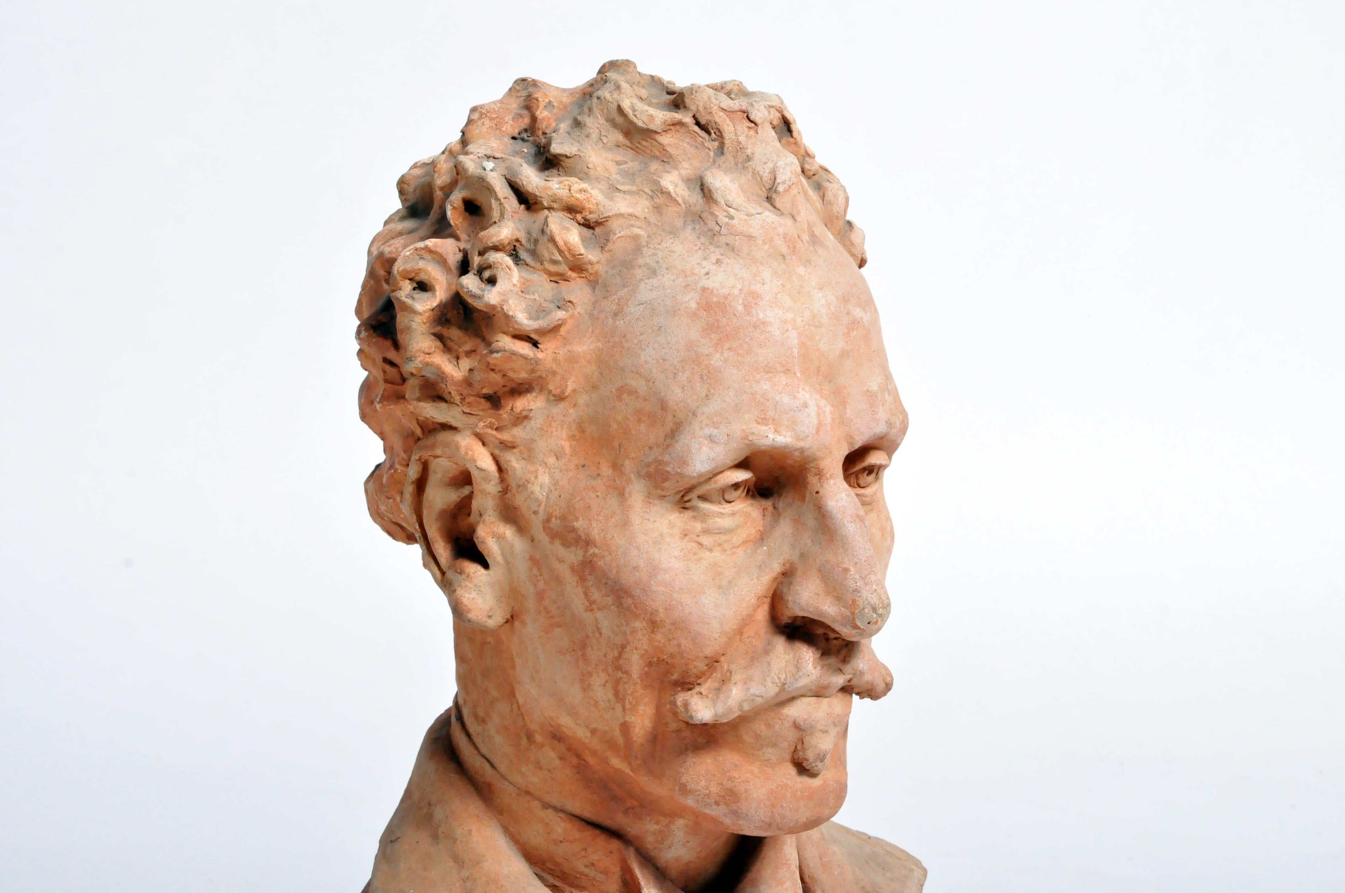 Early 20th Century French Terracotta Bust of a Gentleman 14