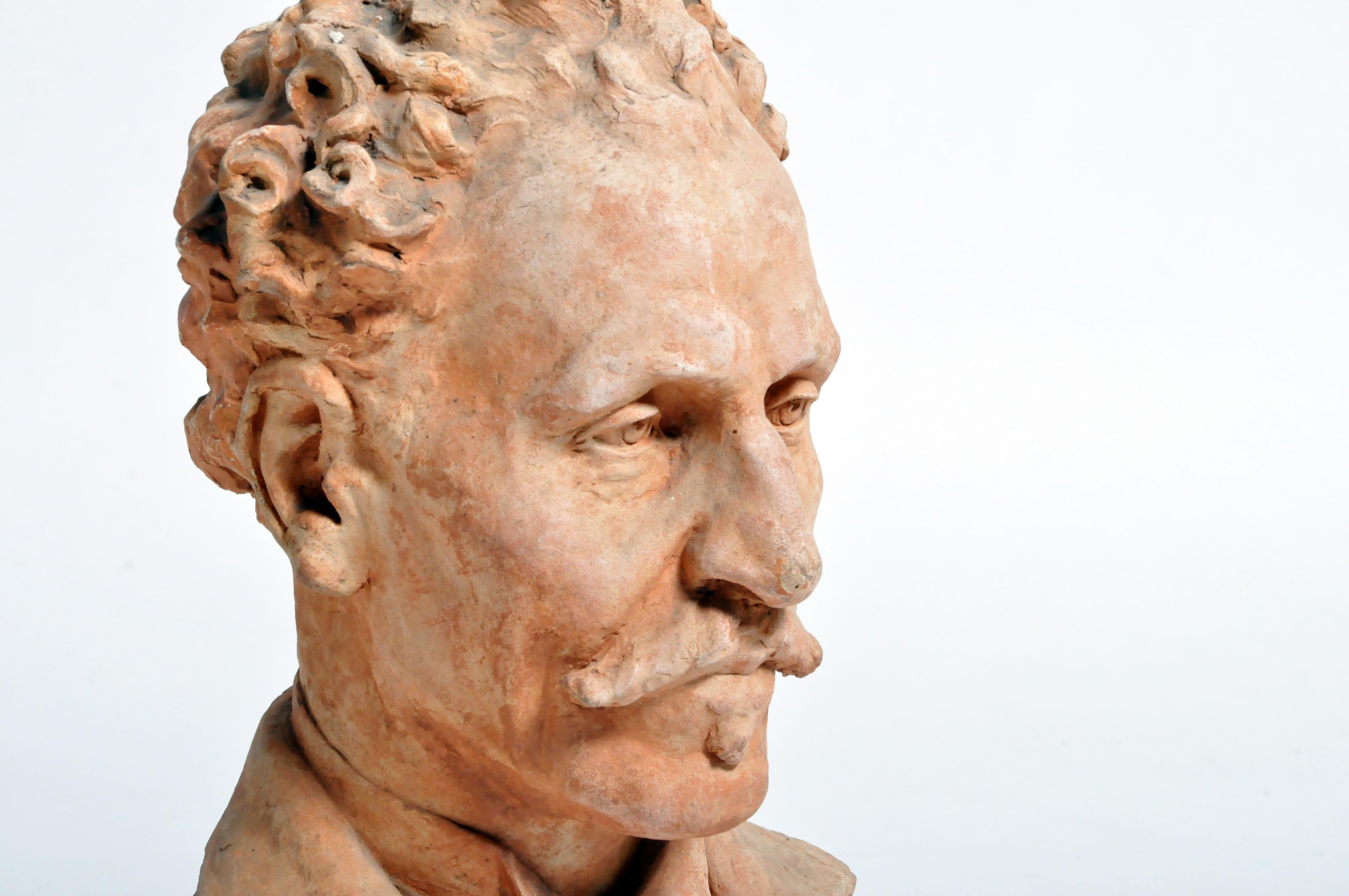 Early 20th Century French Terracotta Bust of a Gentleman 15