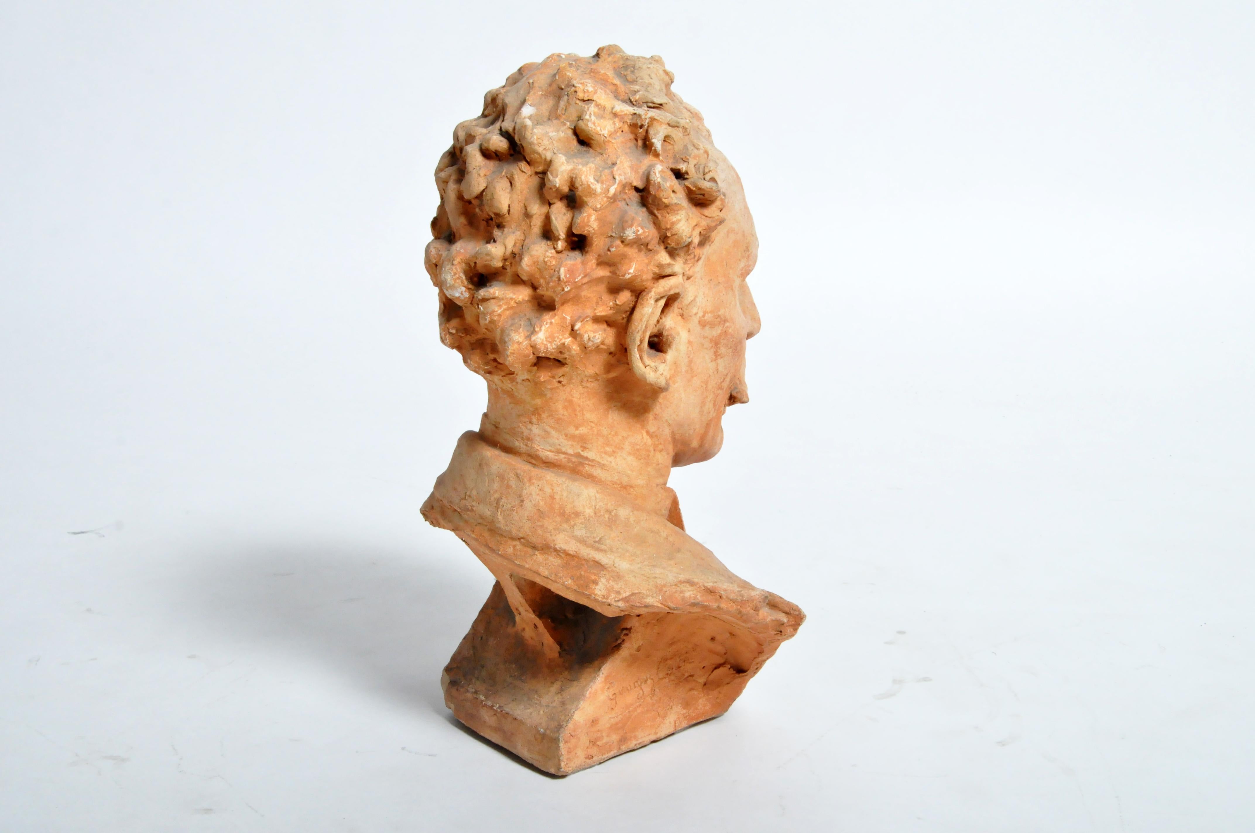 Early 20th Century French Terracotta Bust of a Gentleman 1