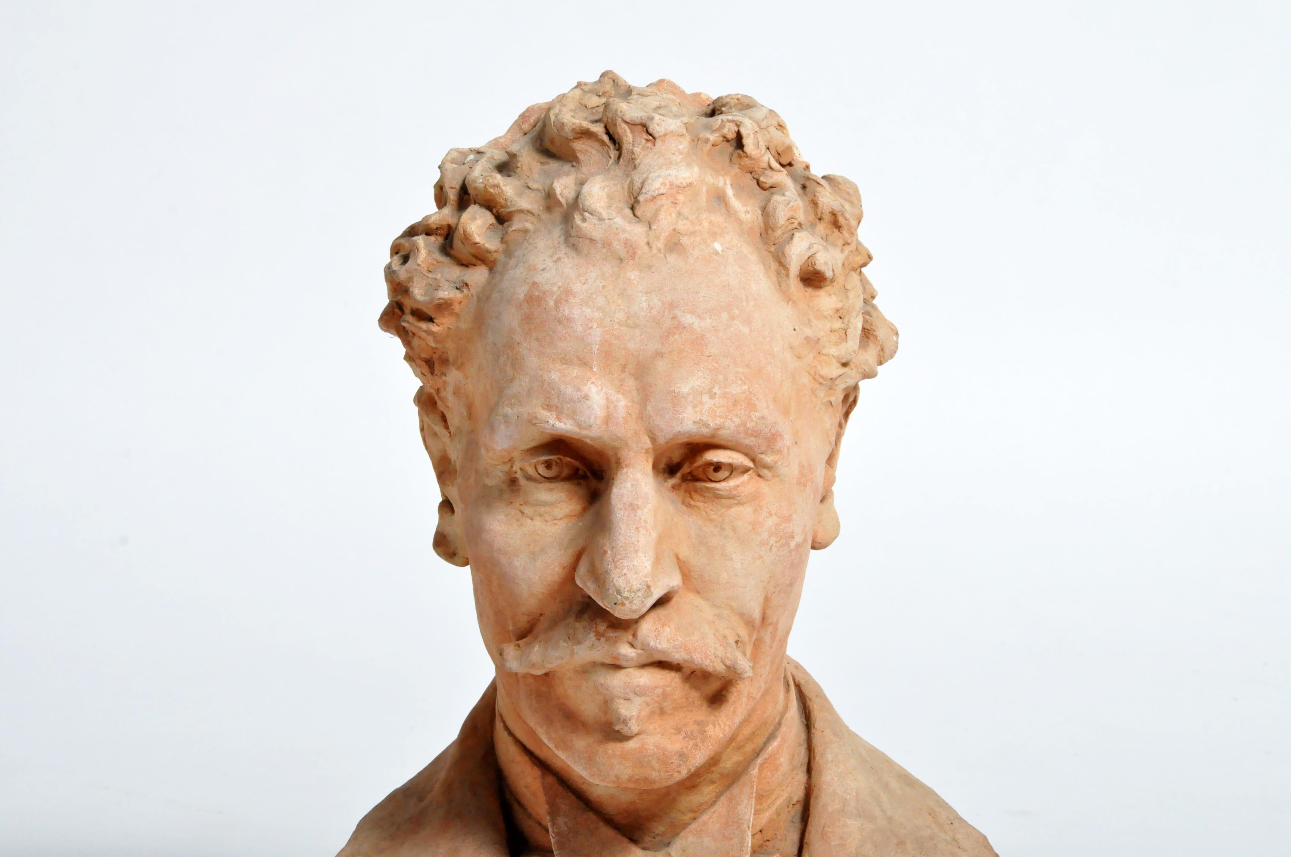 Early 20th Century French Terracotta Bust of a Gentleman 3