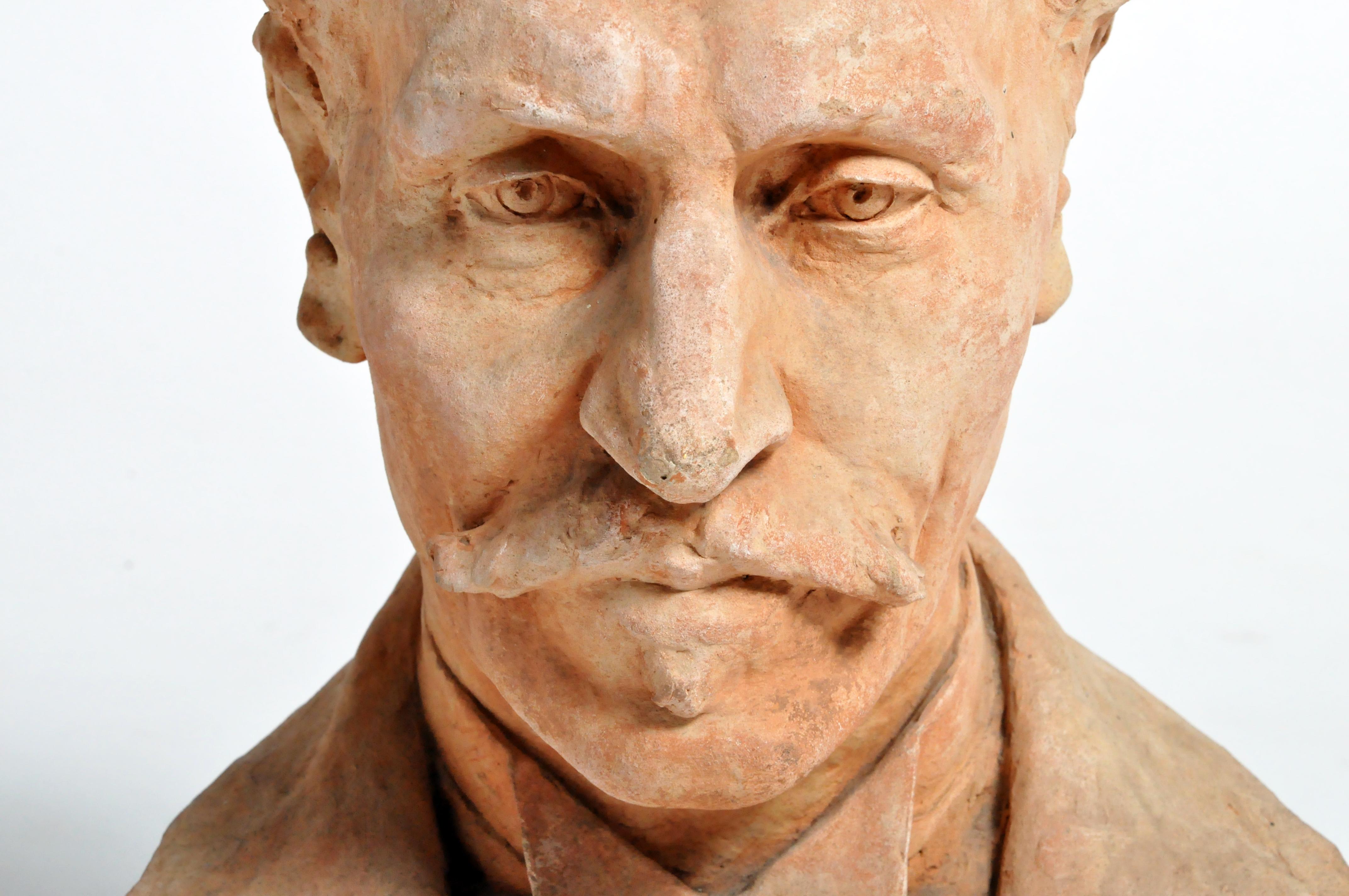 Early 20th Century French Terracotta Bust of a Gentleman 4