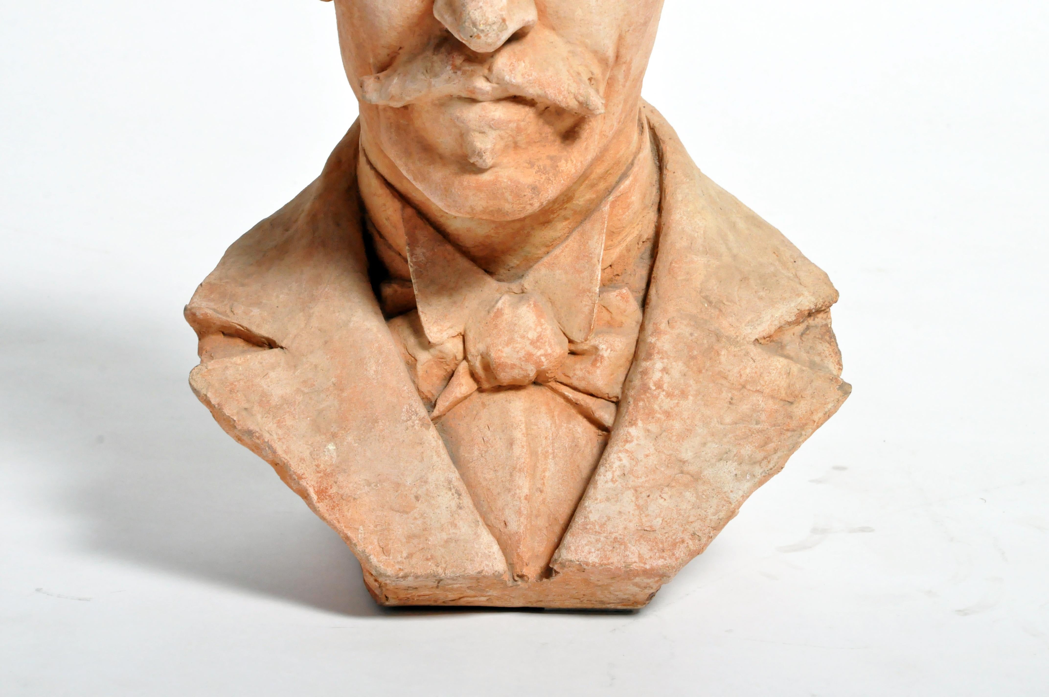 Early 20th Century French Terracotta Bust of a Gentleman 5