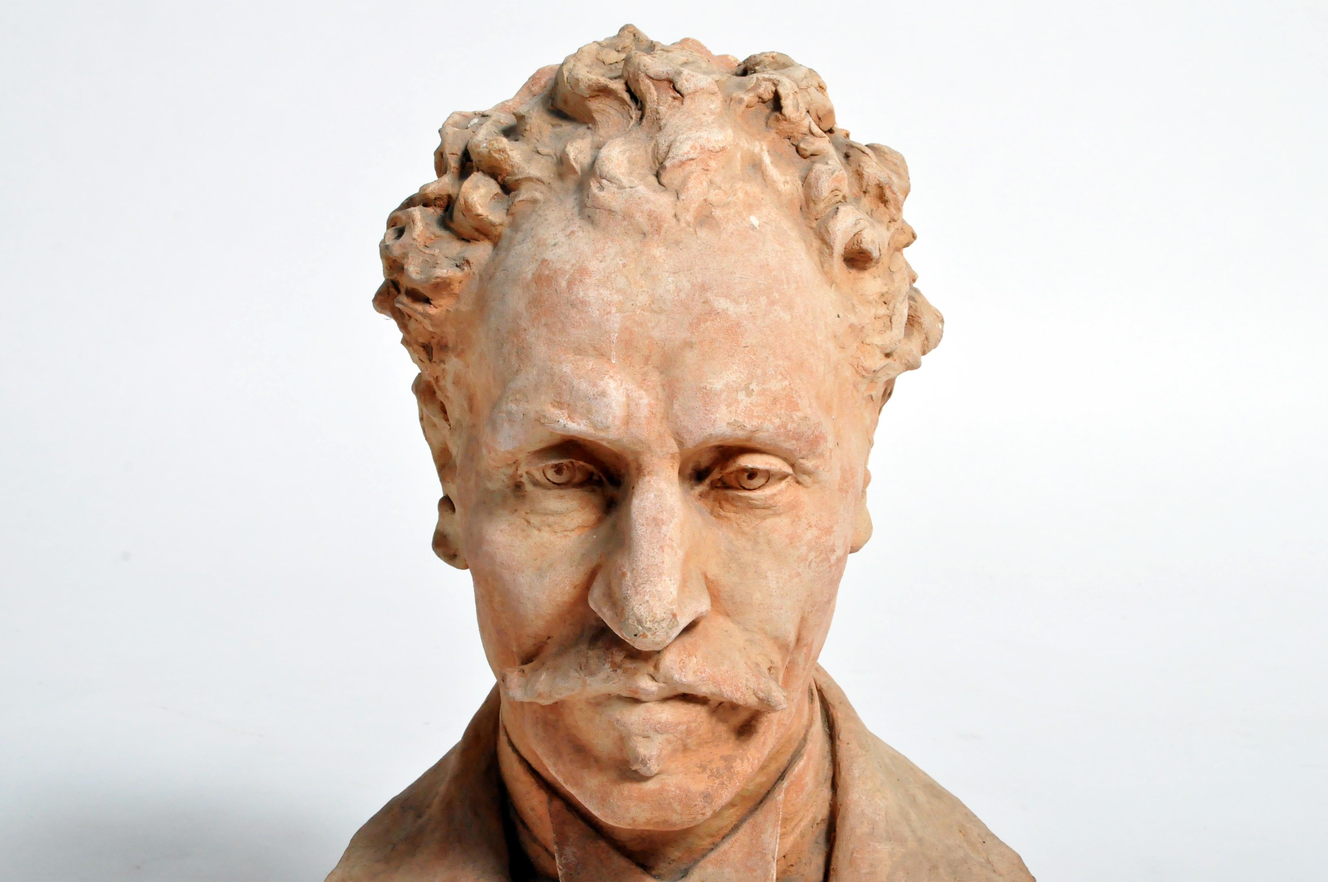 Early 20th Century French Terracotta Bust of a Gentleman 6