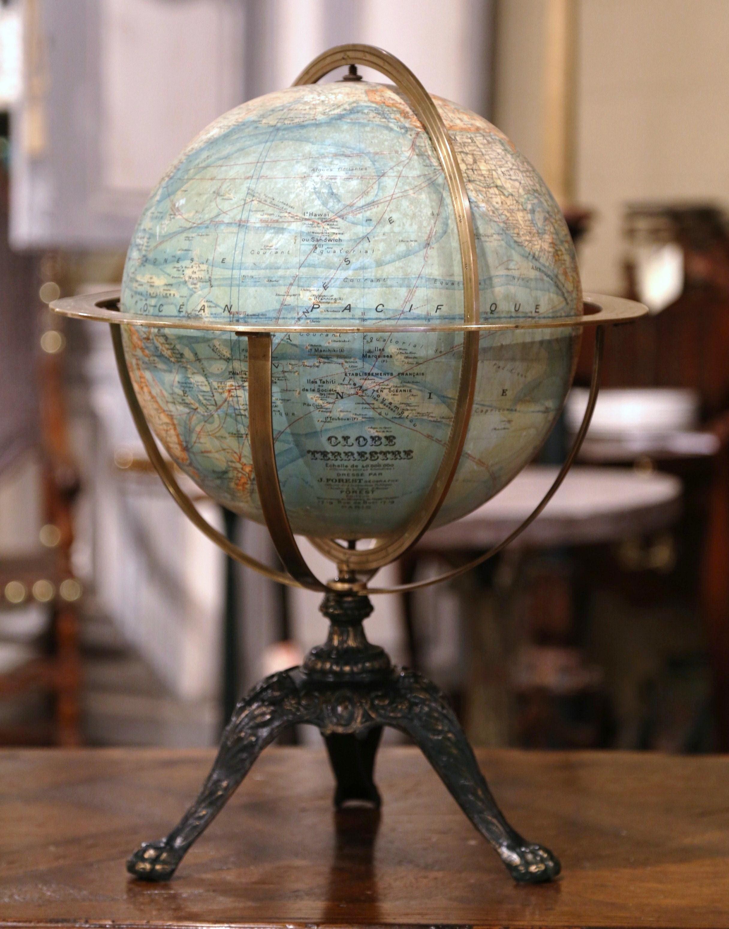 paris on a globe