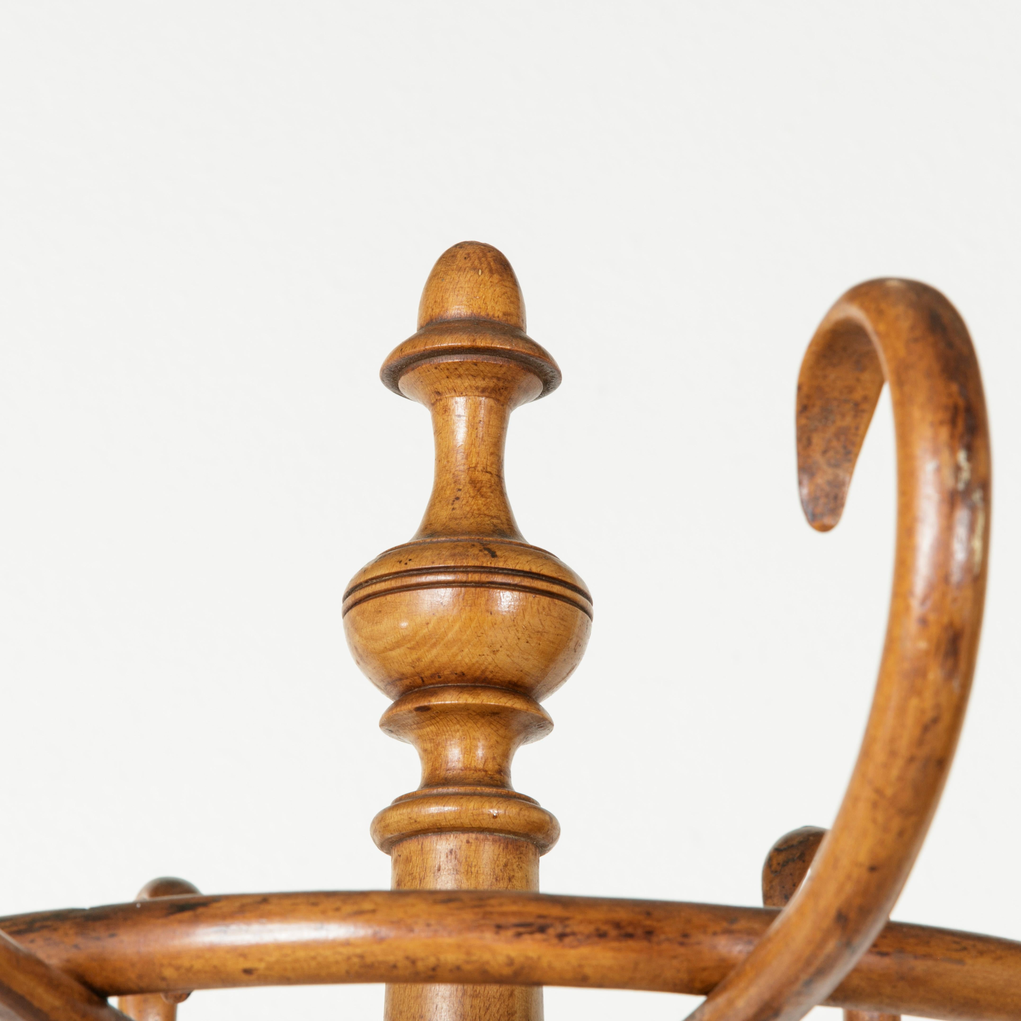 Early 20th Century French Thonet Bentwood Hall Tree Coat and Hat Rack In Good Condition In Fayetteville, AR
