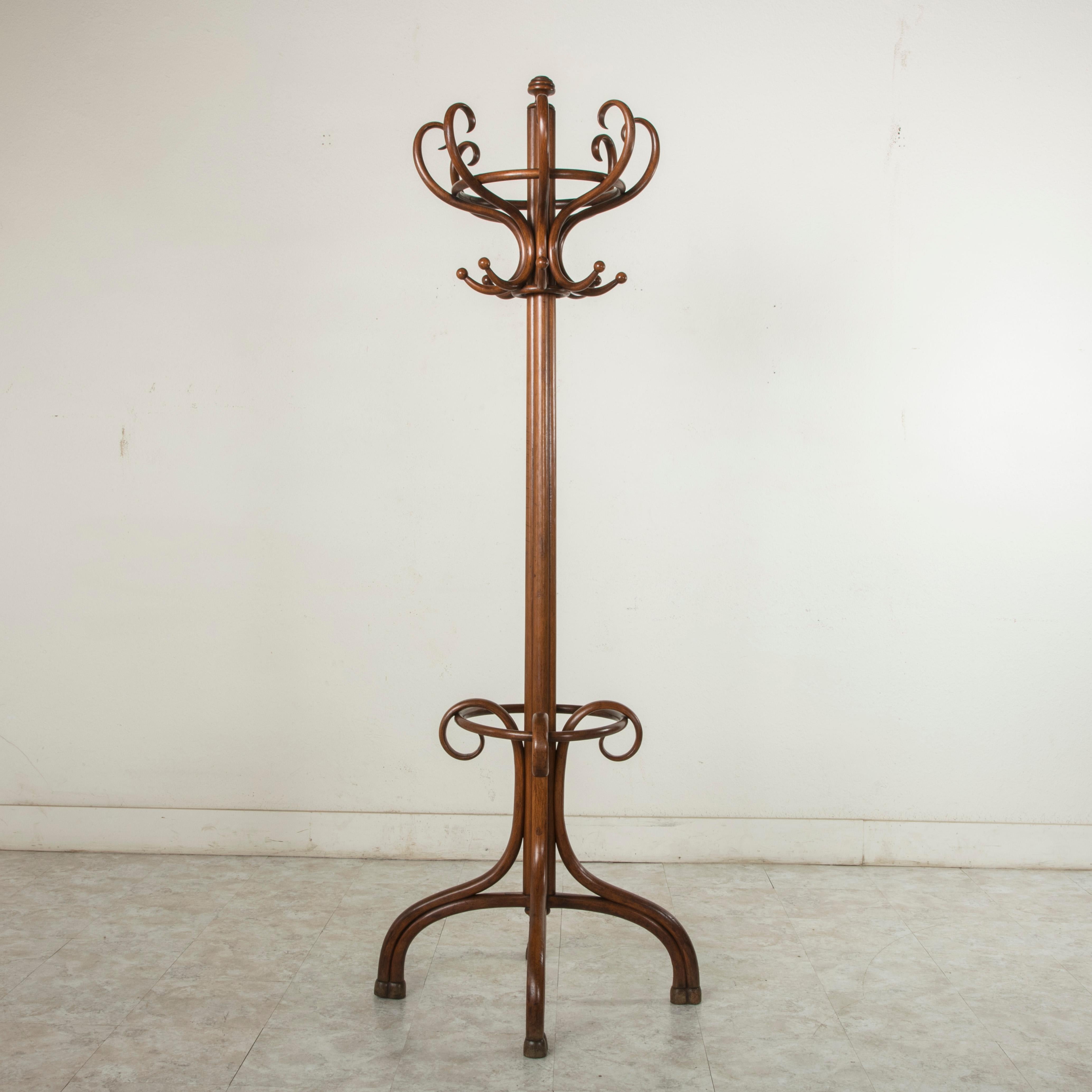Early 20th Century French Thonet Style Bentwood Hall Tree or Coat and Hat Stand  1
