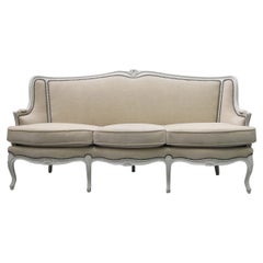 Used Early 20th Century French Three Seater Sofa, Louis XV Style With Painted Frame