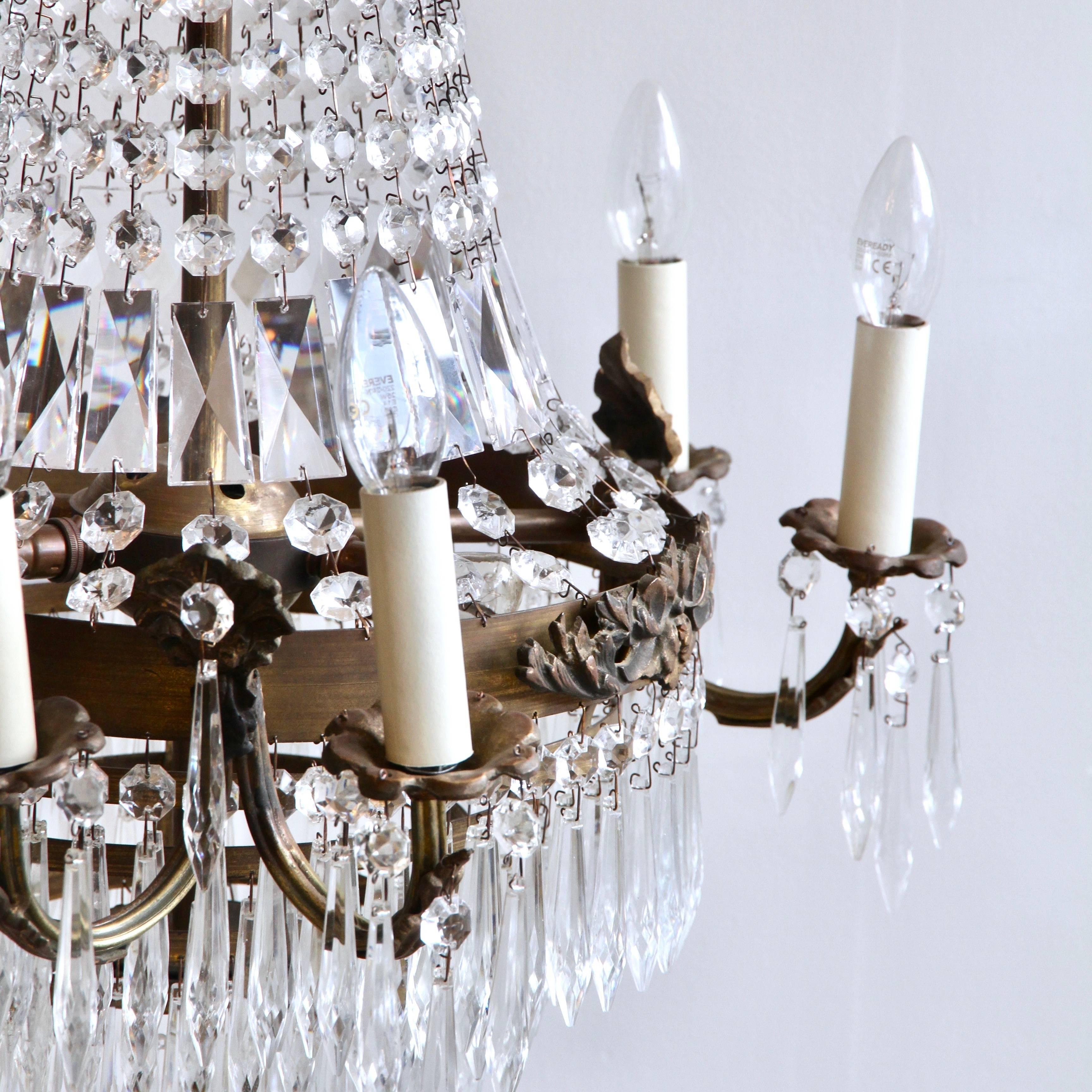 Early 20th Century French Tiered and Branch Chandelier 1