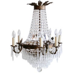 Antique Early 20th Century French Tiered and Branch Chandelier