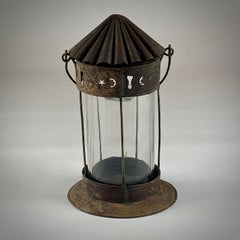 Early 20th Century French Tole and Glass Storm Lantern