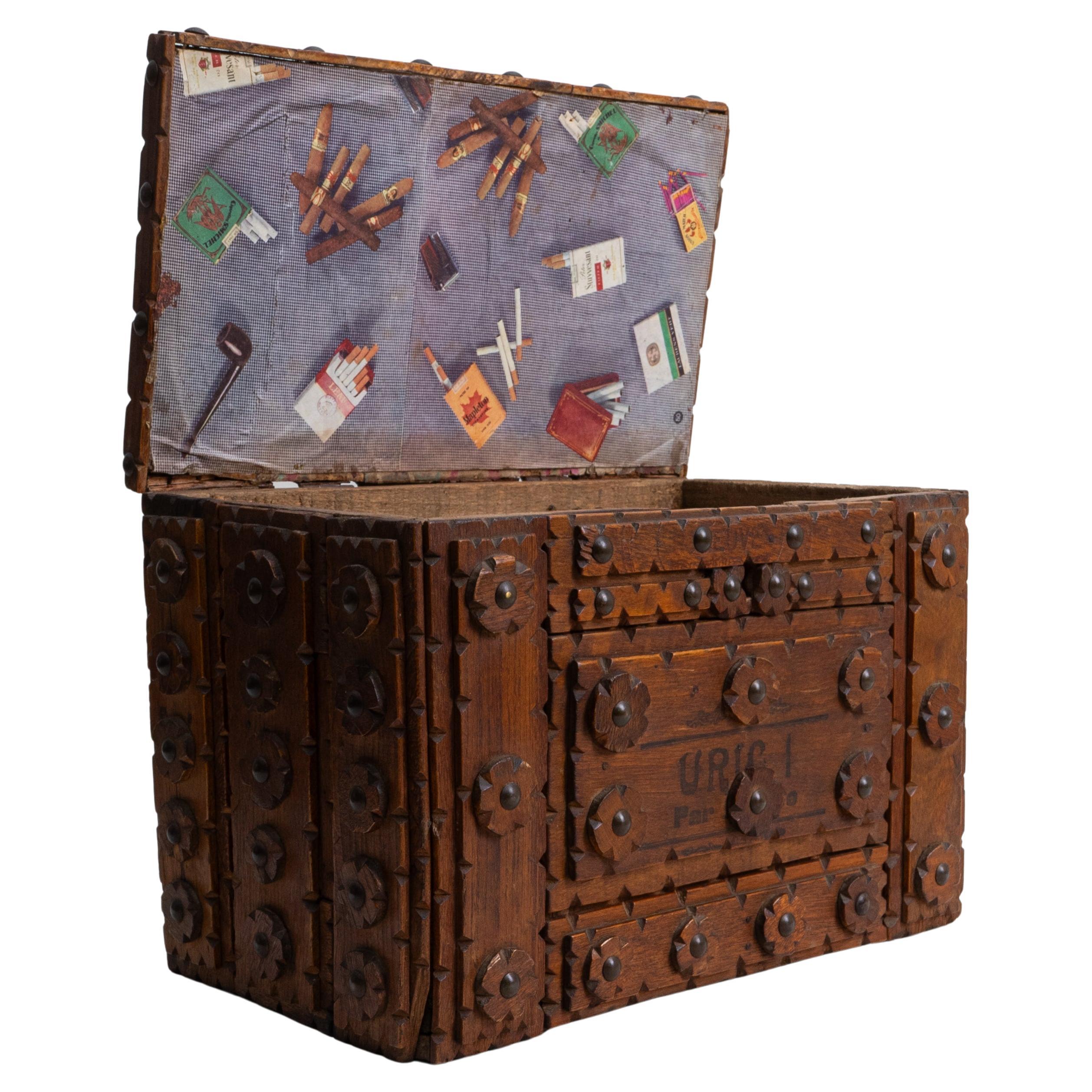 Early 20th Century French Tramp Art Box