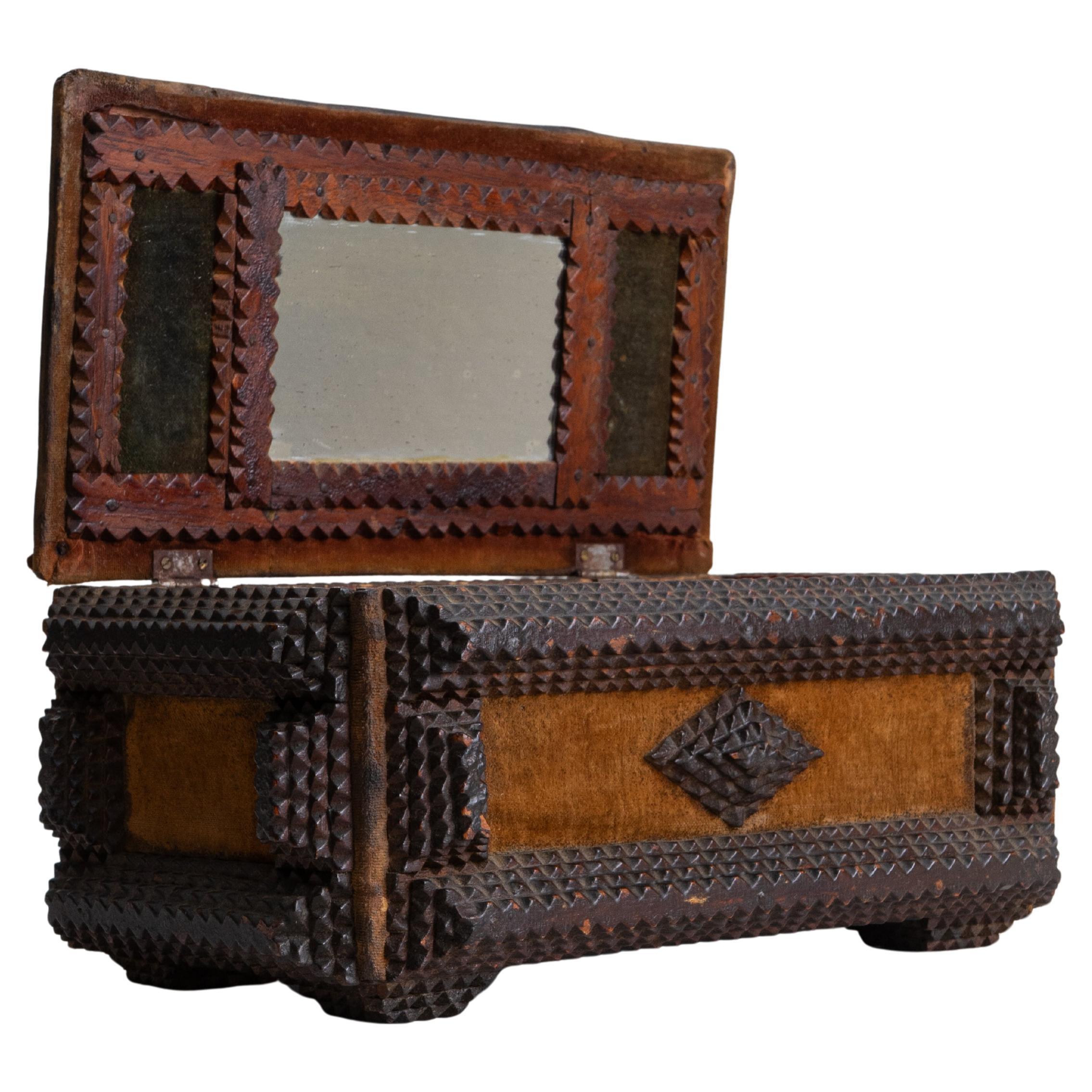 Early 20th Century French Tramp Art Box