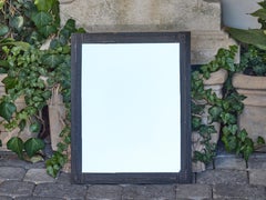 Early 20th Century French Tramp Art Hand-Carved Mirror in Dark Finish