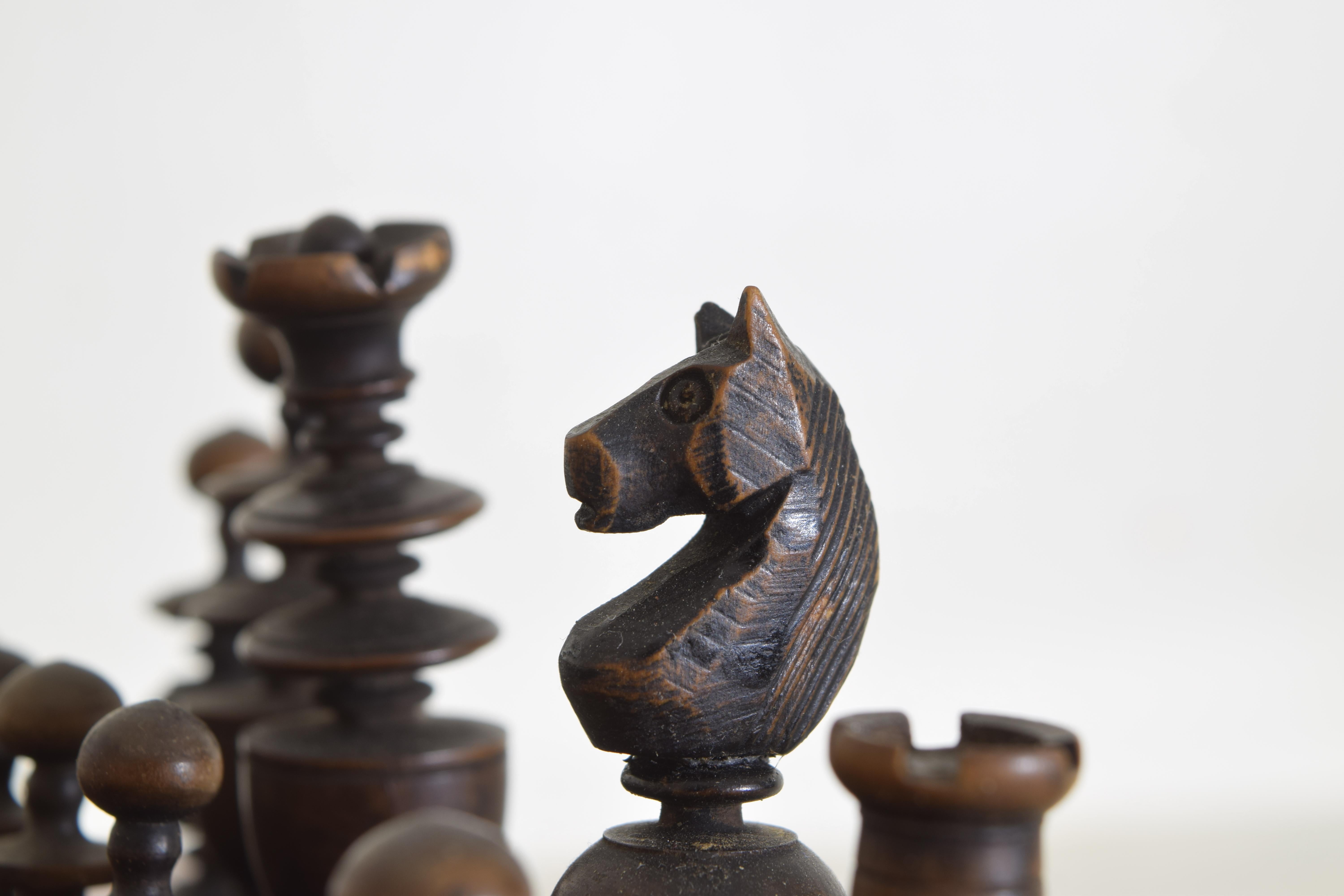 Early 20th Century French Traveling Chess Set Game Box 5