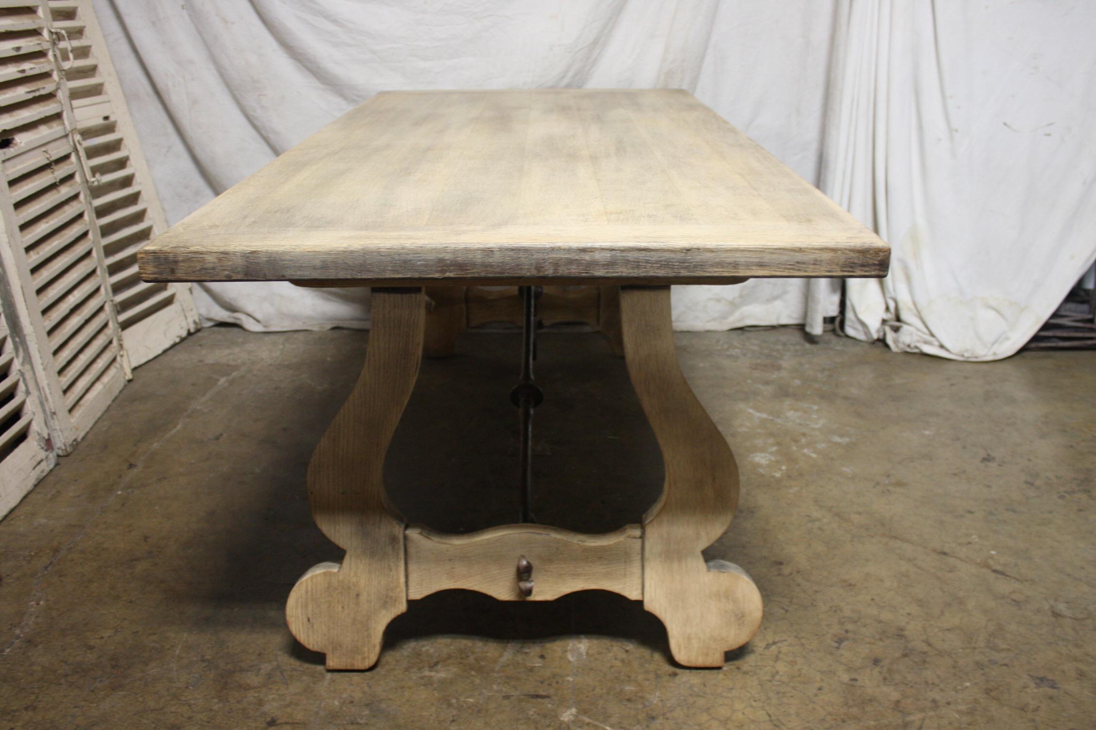 Early 20th Century French Trestle Dining Table In Good Condition In Stockbridge, GA