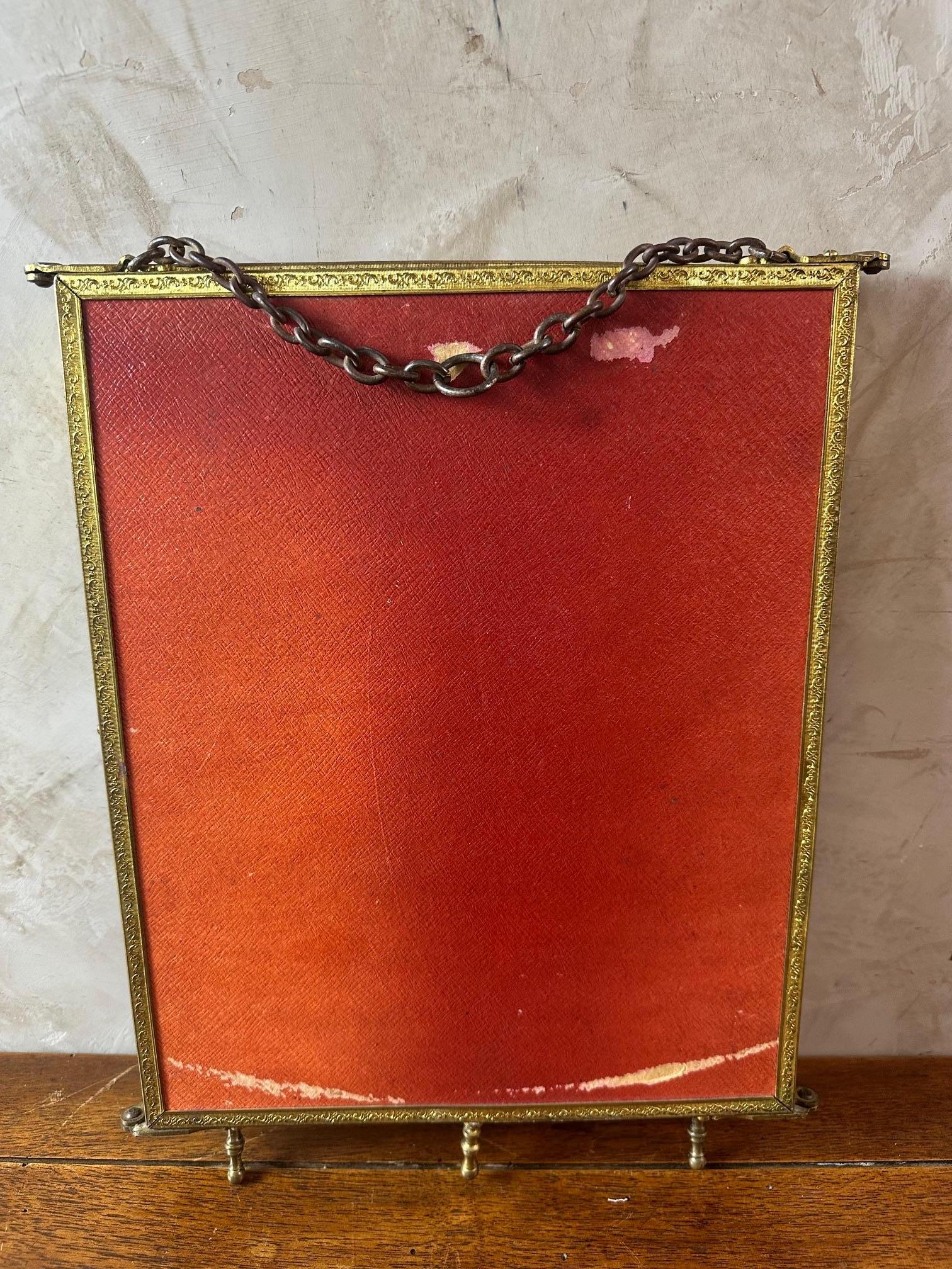 Miroir triptyque français du début du 20e siècle en bronze et peinture, années 1920 en vente 6