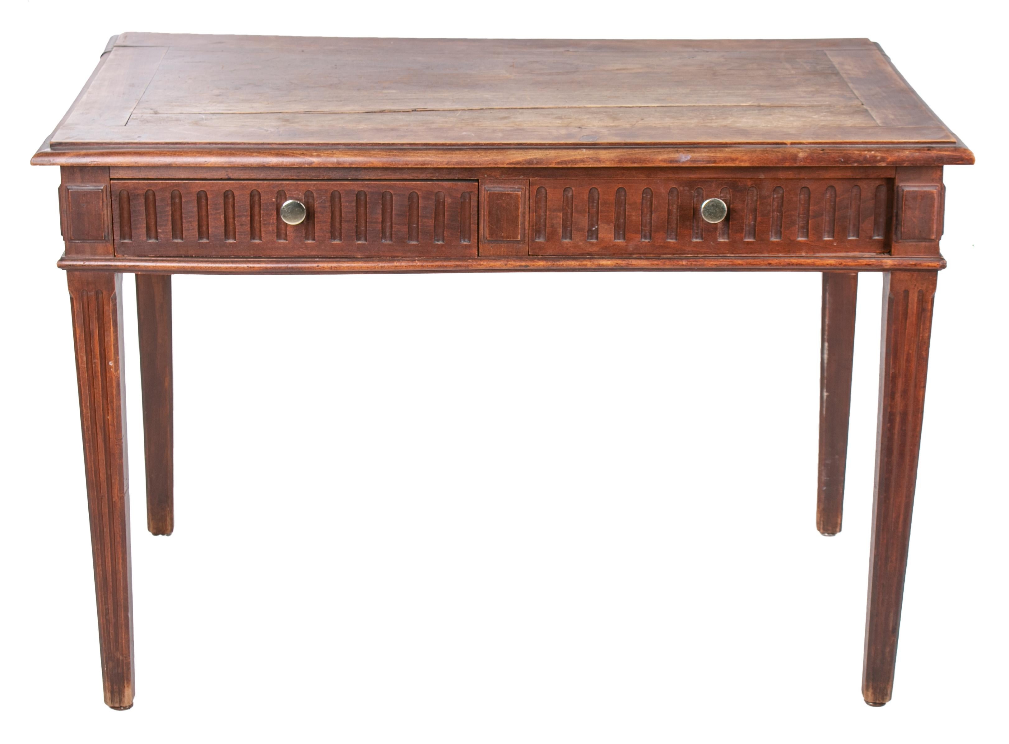 Early 20th century French two-drawer office desk. 

 