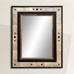 Early 20th Century French Velum Framed Mirror