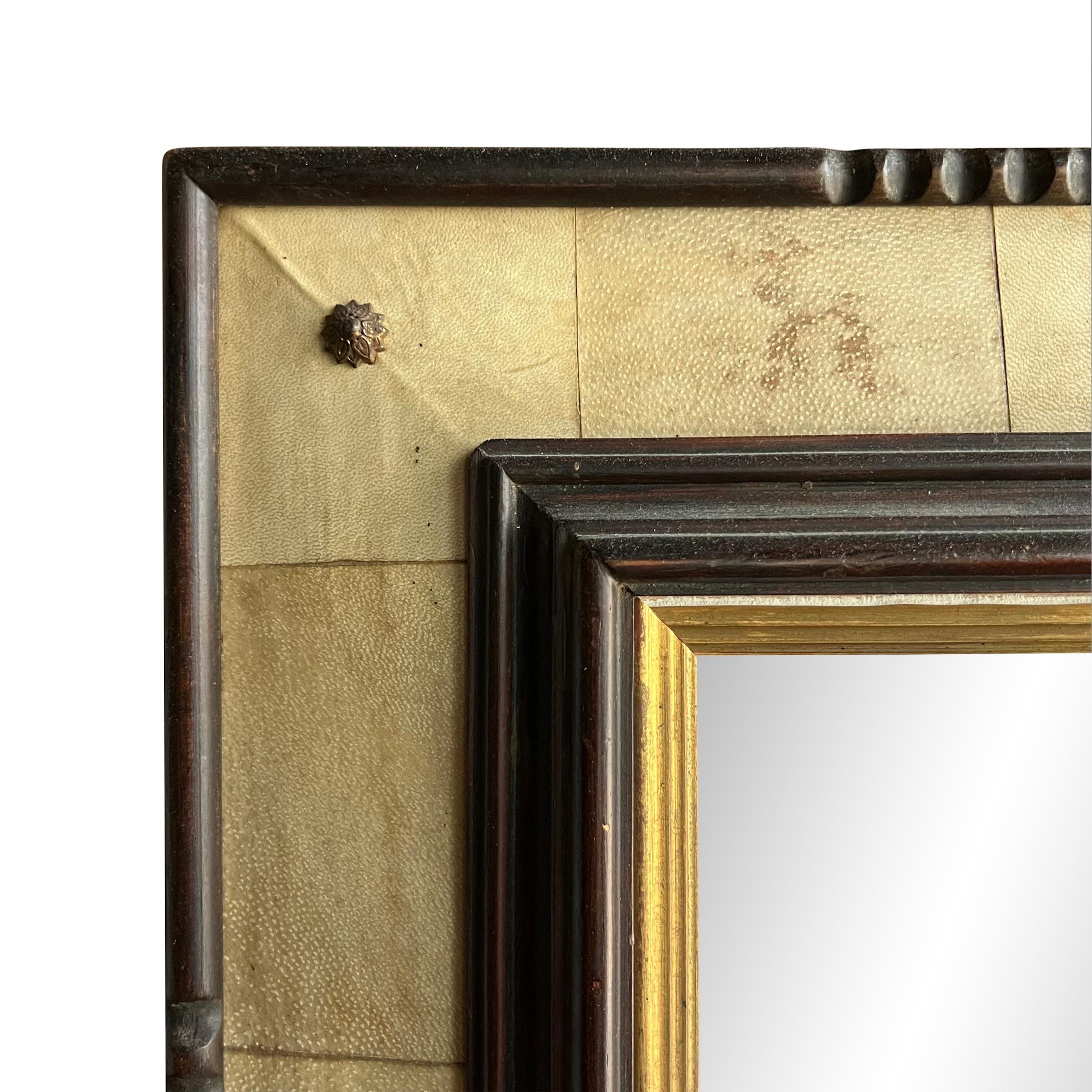 Early 20th Century French Velum Framed Mirror 1
