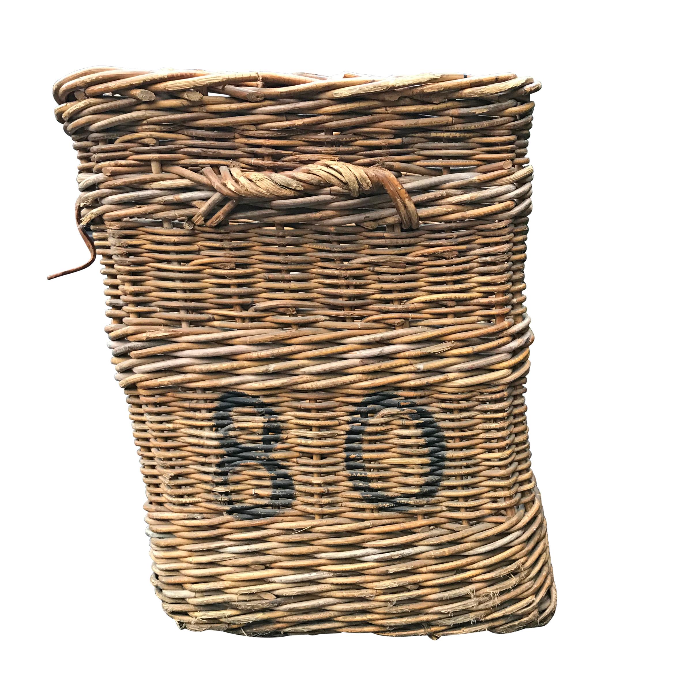 Hand-Woven Early 20th Century French Vineyard Basket