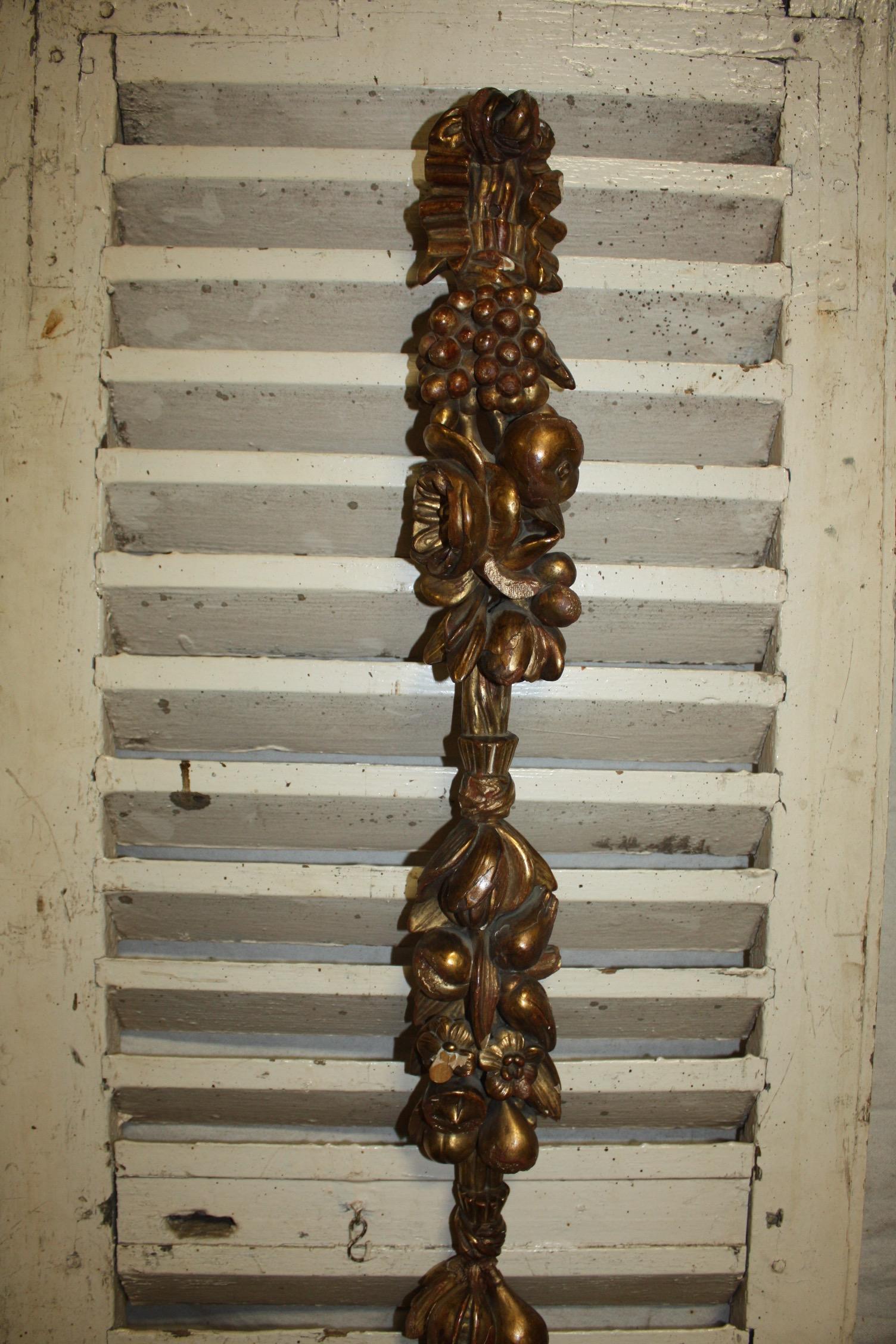 Louis XVI Early 20th Century French Wall Gilt Wood Ornament For Sale