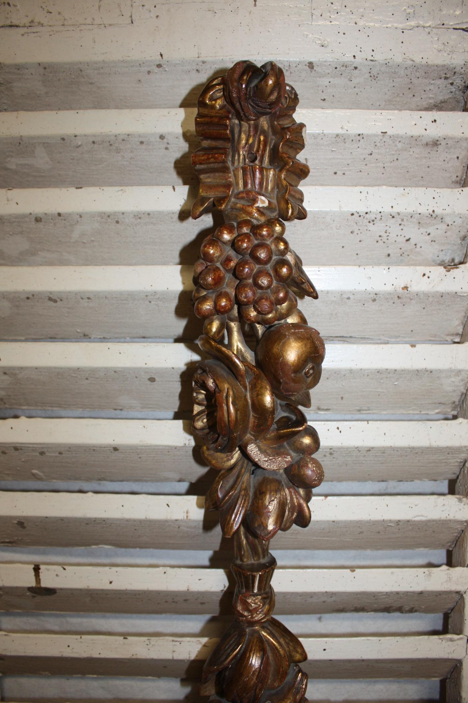 Early 20th Century French Wall Gilt Wood Ornament In Good Condition For Sale In Stockbridge, GA