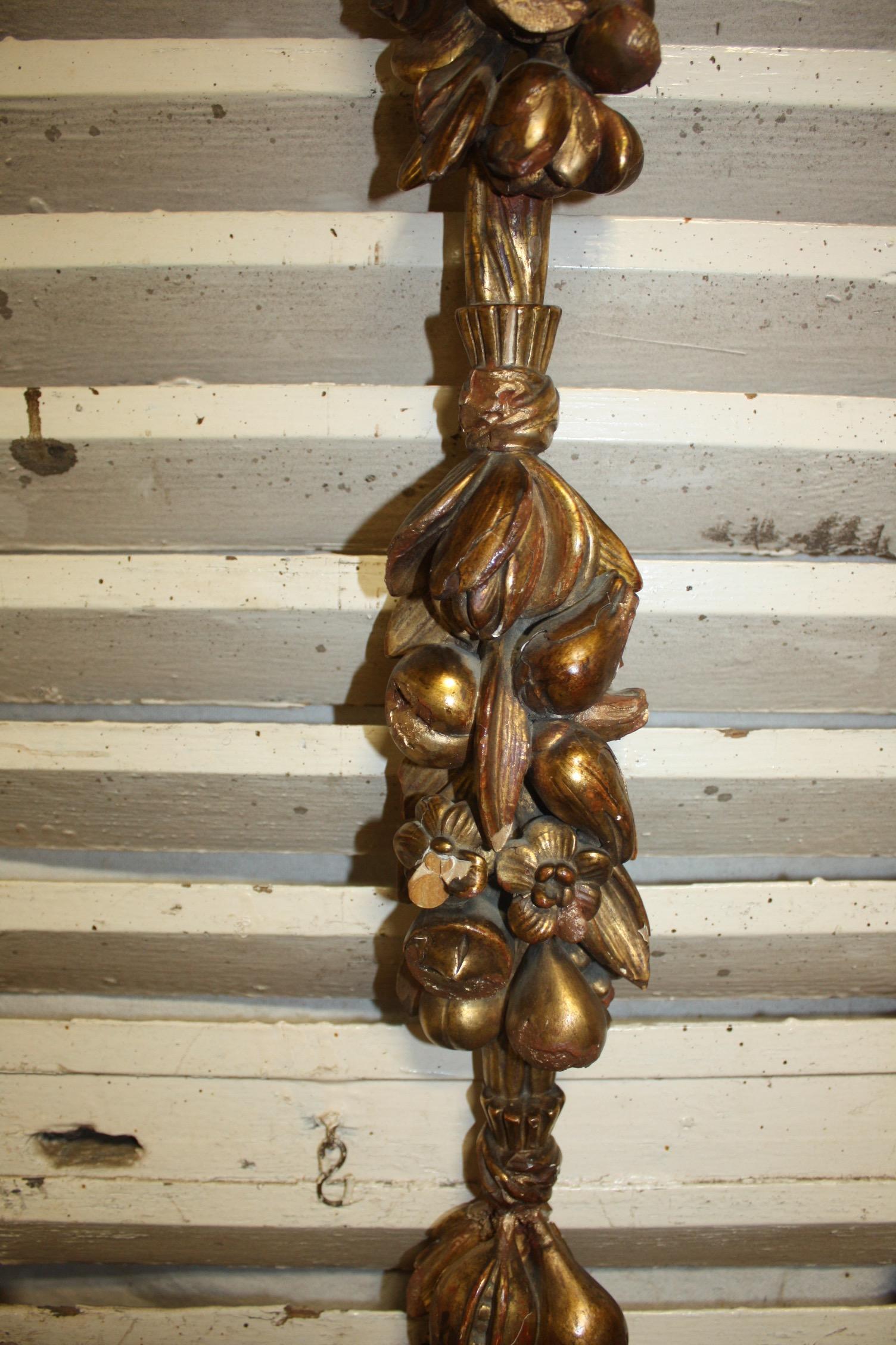 Giltwood Early 20th Century French Wall Gilt Wood Ornament For Sale