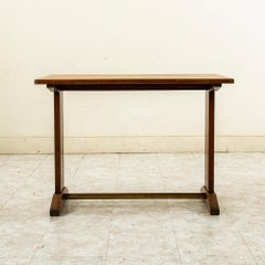 Early 20th Century French Walnut and Brass Bistro Table, Breakfast Table