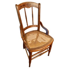 Early 20th Century French Walnut and Cane Seat Chair