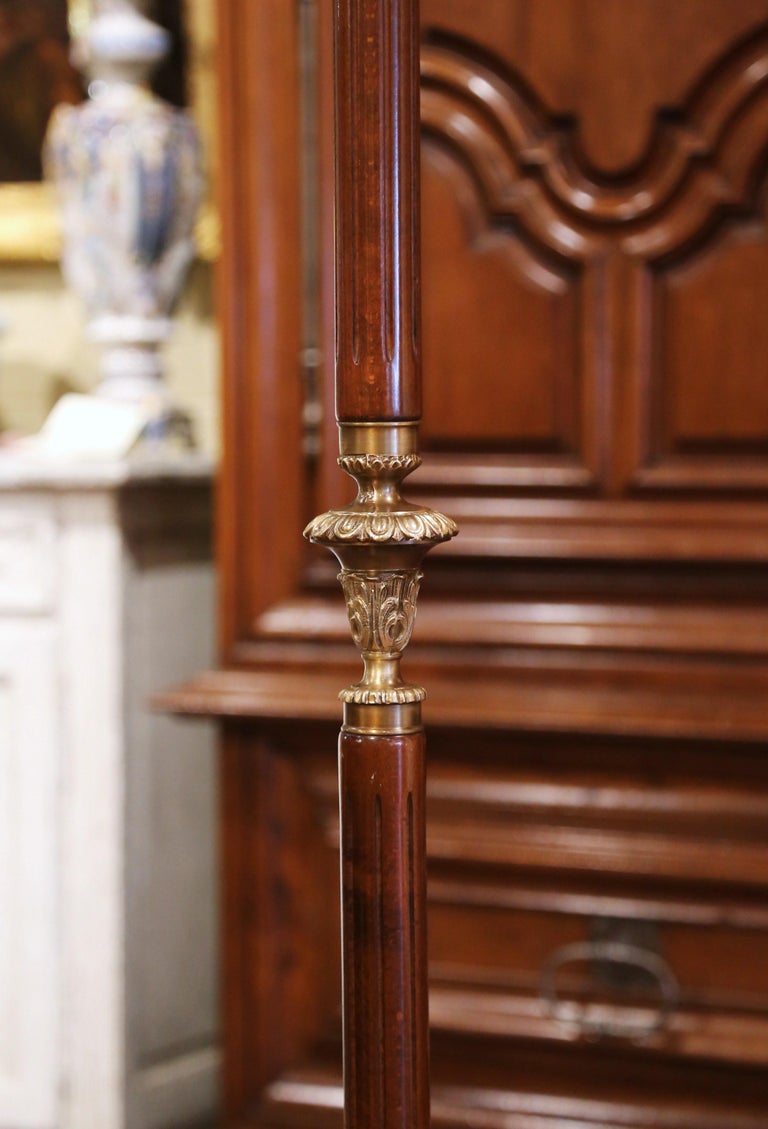 Early 20th Century French Walnut and Gilt Brass Standing Hall Tree For