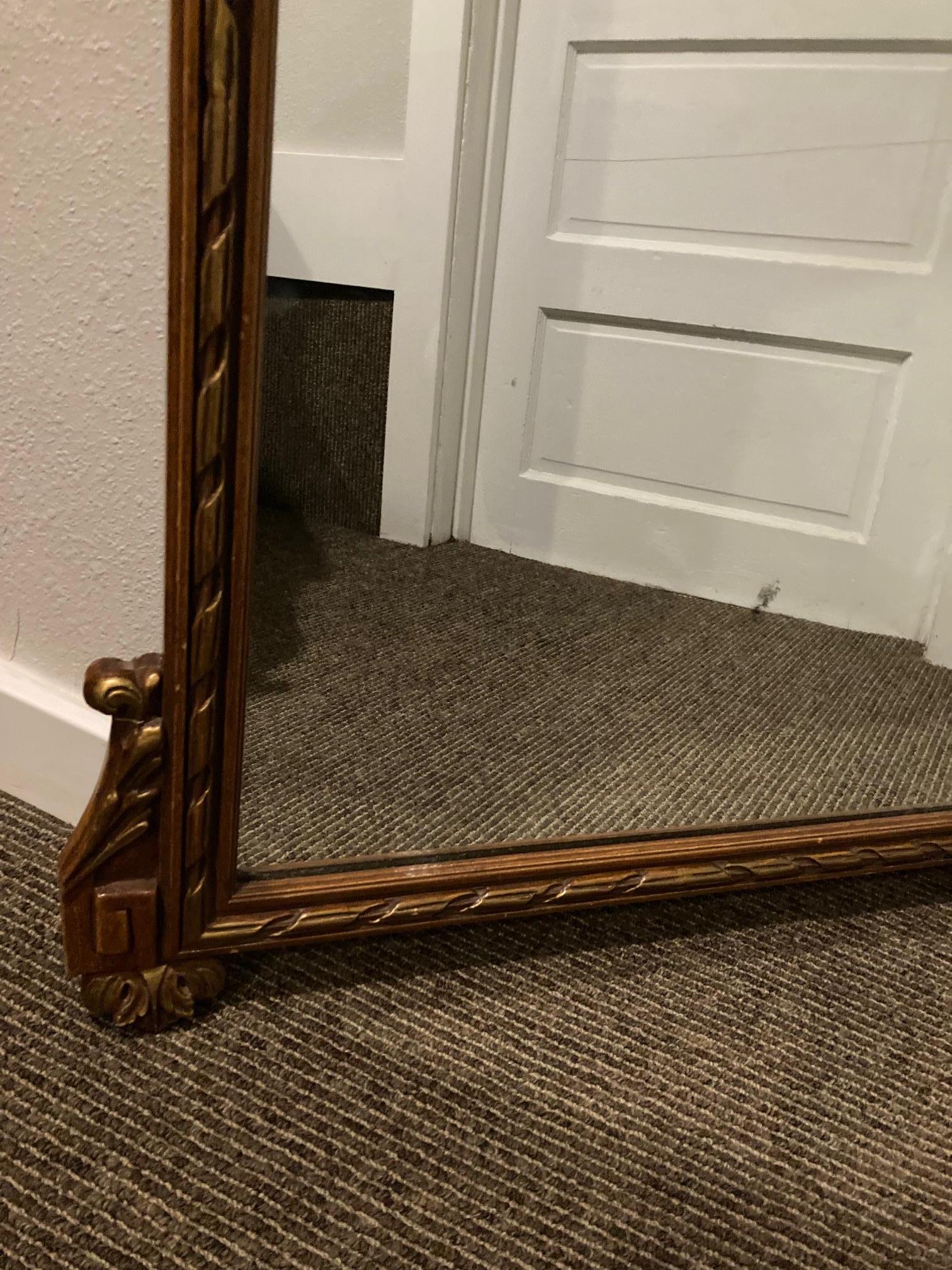Early 20th Century French Walnut and Giltwood Mirror In Good Condition For Sale In Tacoma, WA