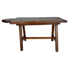 Early 20th Century French Walnut Bread Cutting Board Side Table