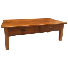 Antique Early 20th Century French Walnut Coffee Table