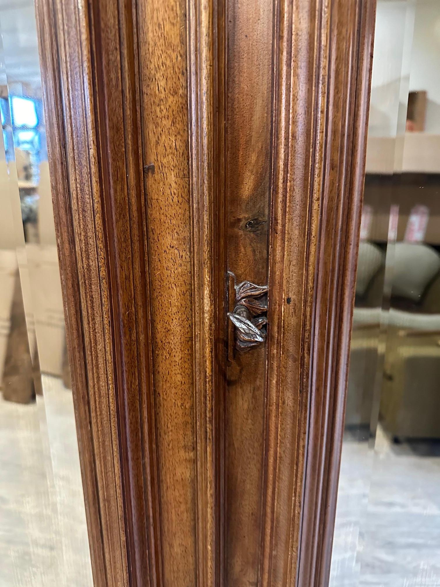 Early 20th century French Walnut Cupboard with Mirror, 1900s For Sale 2