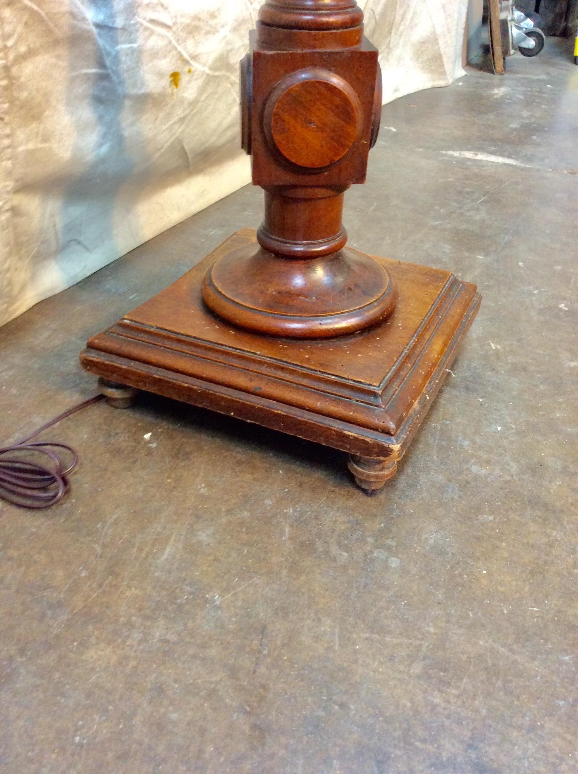 Early 20th Century French Walnut Floor Lamp 2