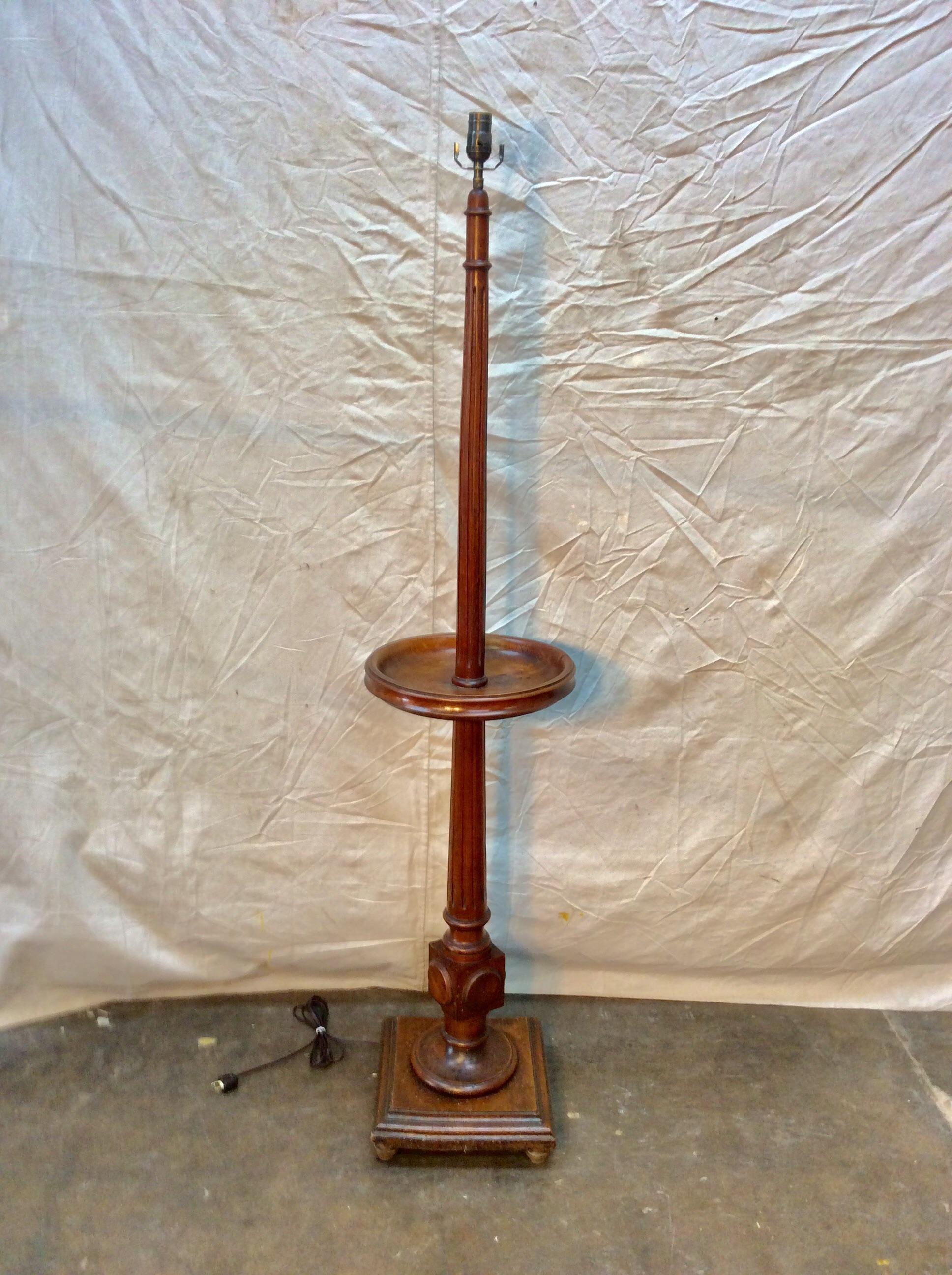 Early 20th Century French Walnut Floor Lamp 3