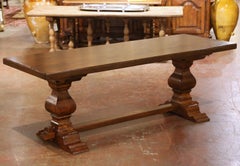 Early 20th Century French Walnut Monastery Refectory Dining Table
