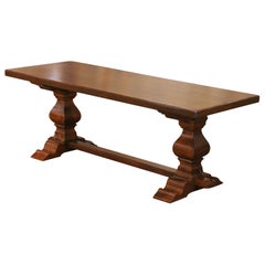Early 20th Century French Walnut Monastery Refectory Dining Table