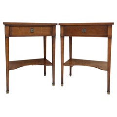 Early 20th Century French Walnut Nightstands or Side Tables, Set of 2