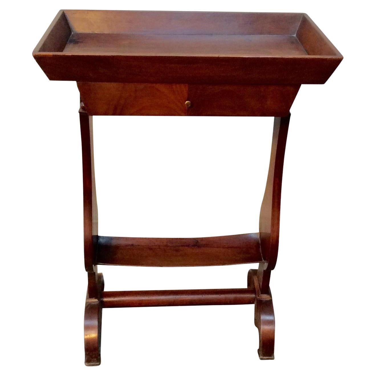 Early 20th Century French Walnut One Drawer Side Table