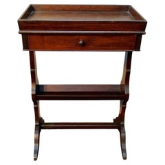 Antique Early 20th Century French Walnut One Drawer Side Table