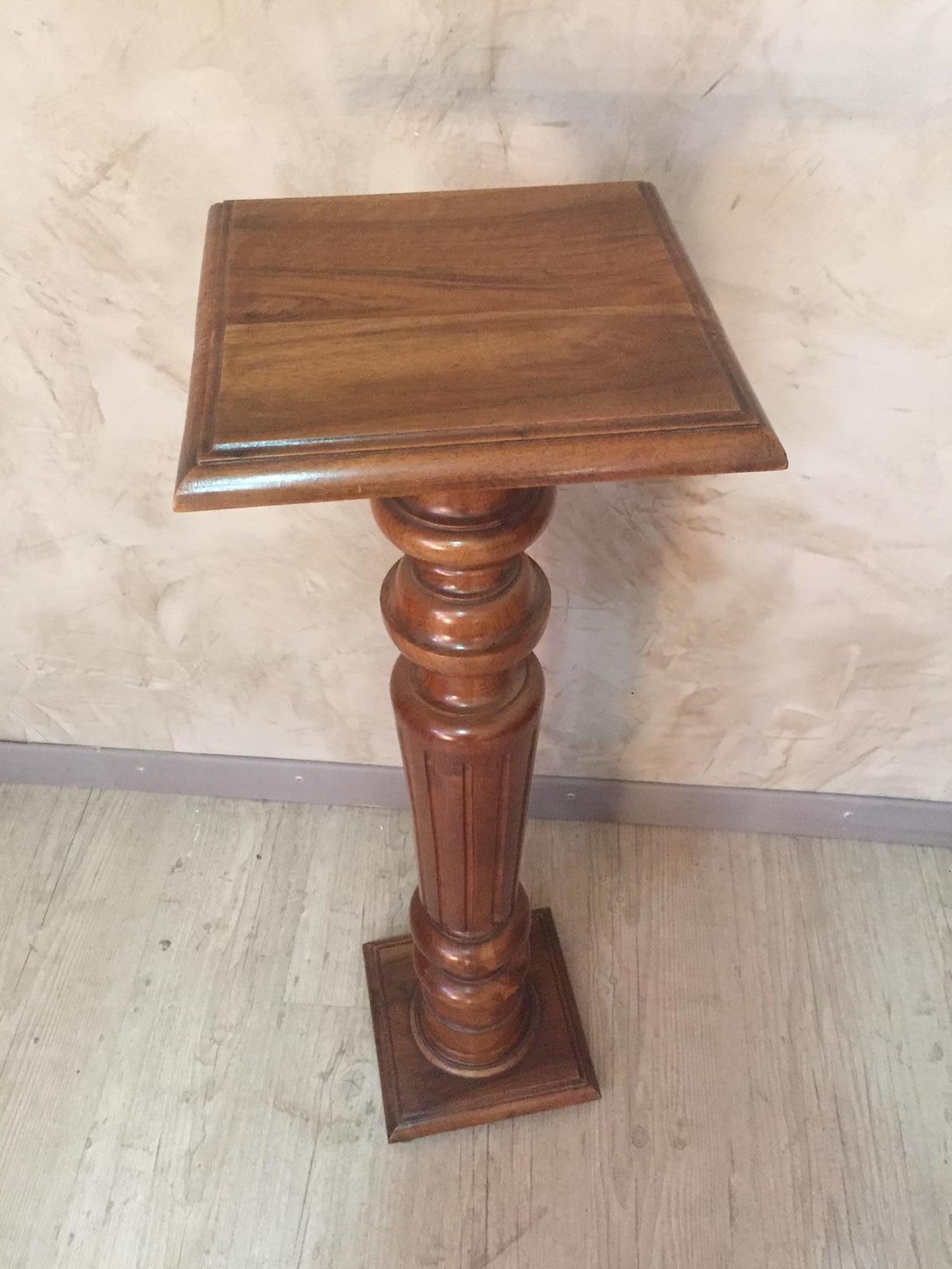 Early 20th Century French Walnut Pedestal, 1920s 1