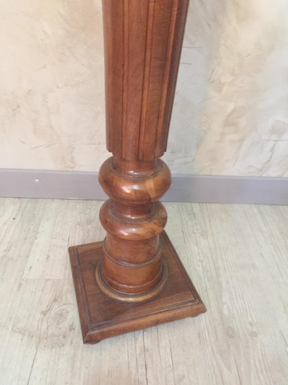Early 20th Century French Walnut Pedestal, 1920s 2