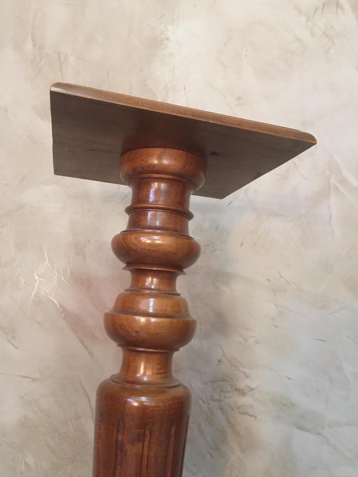Early 20th Century French Walnut Pedestal, 1920s 3