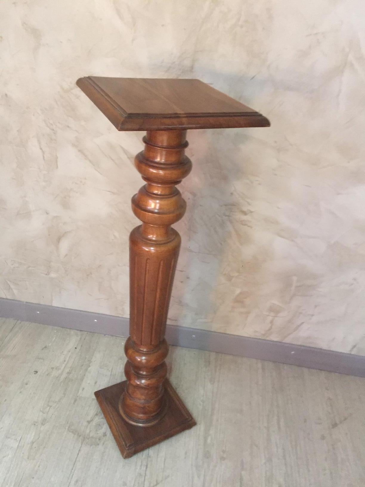 Early 20th Century French Walnut Pedestal, 1920s 4