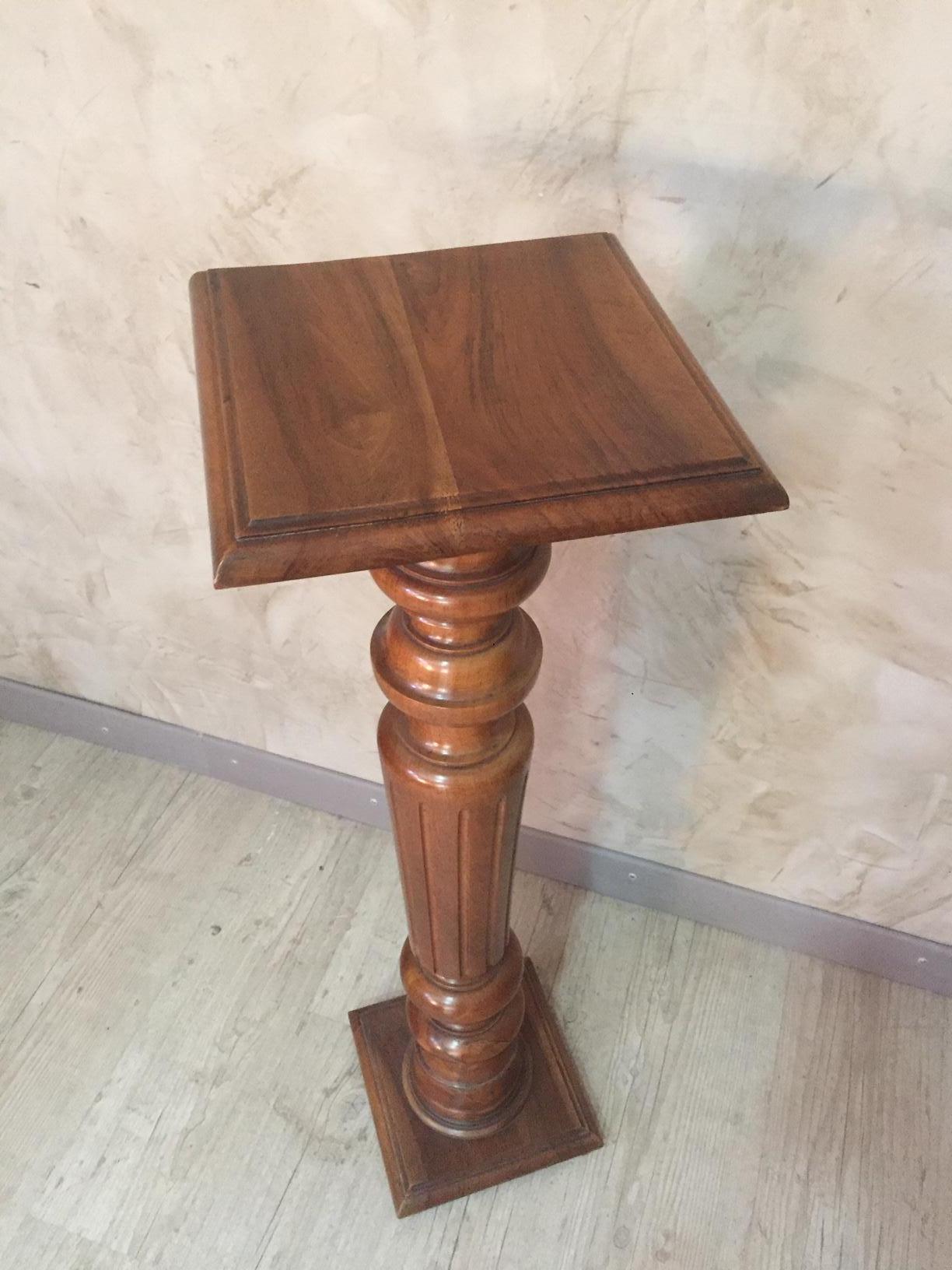 Early 20th Century French Walnut Pedestal, 1920s 5